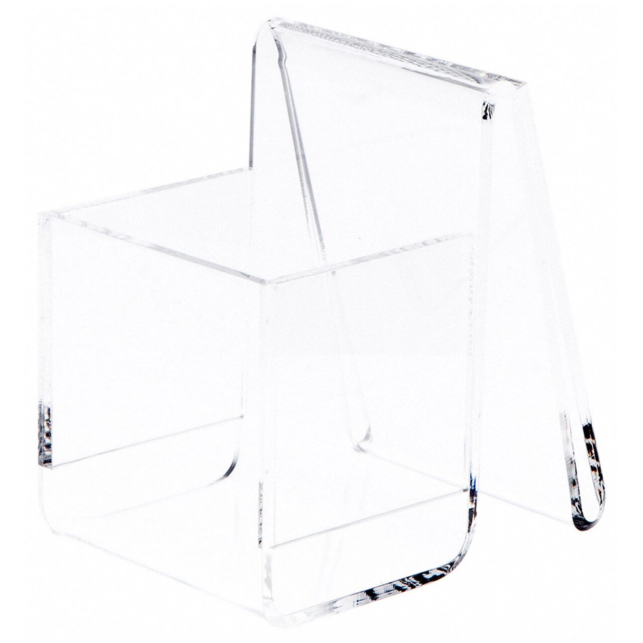 Plymor Clear Acrylic Deluxe Business Card Holder & Display (Vertical), 2.375" W x 3.5" D x 3.5" H